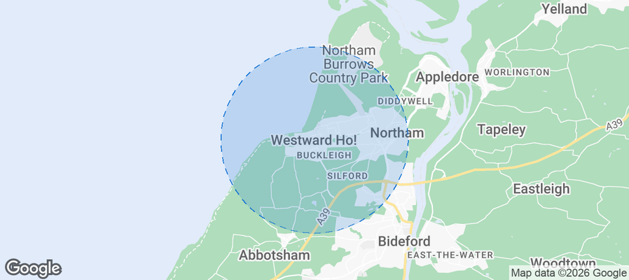 Westward Ho! Airbnb map